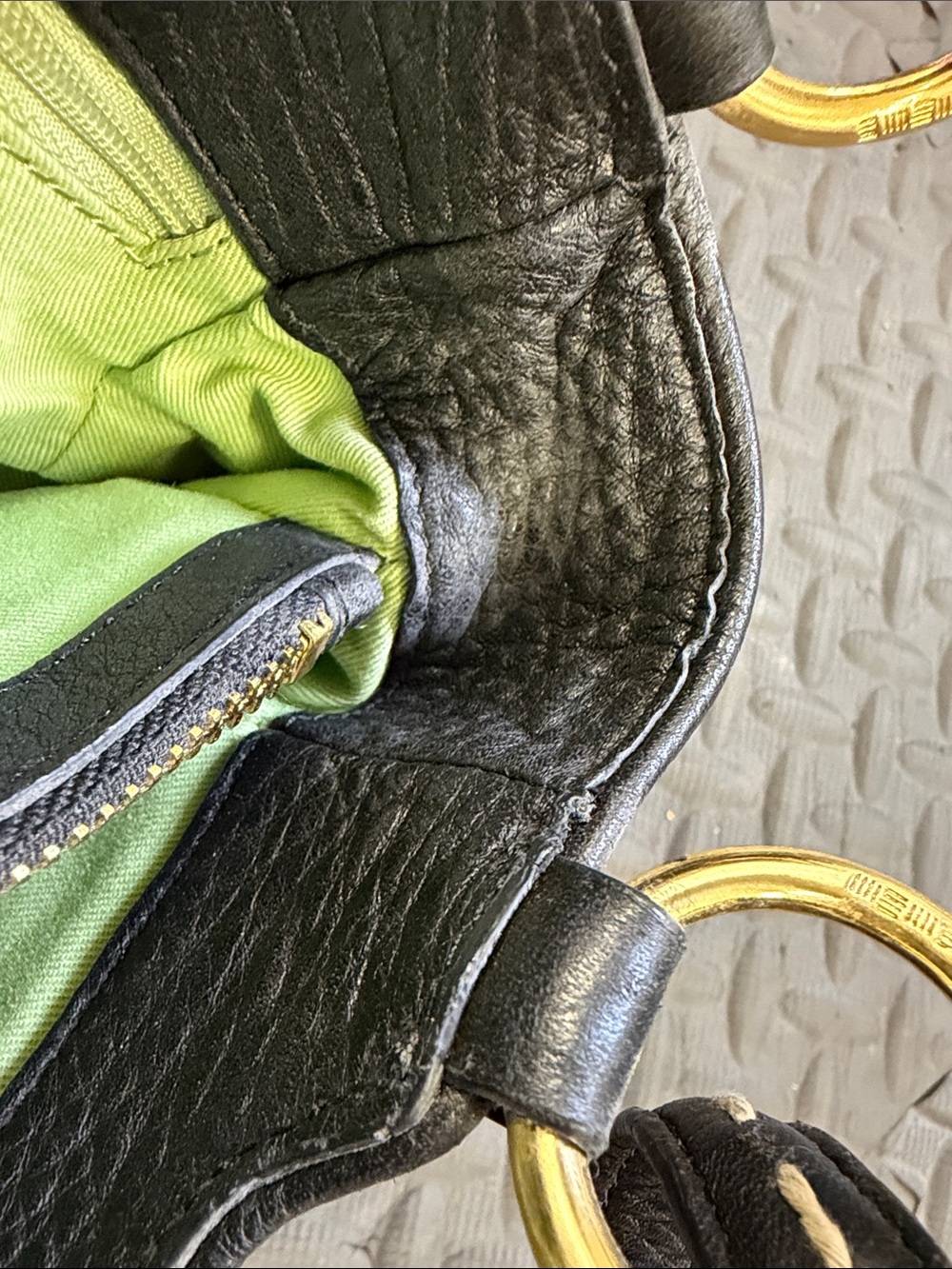 Sigrid Olsen Black Leather Shoulder Bag with Gold Accents - Picture 11 of 11